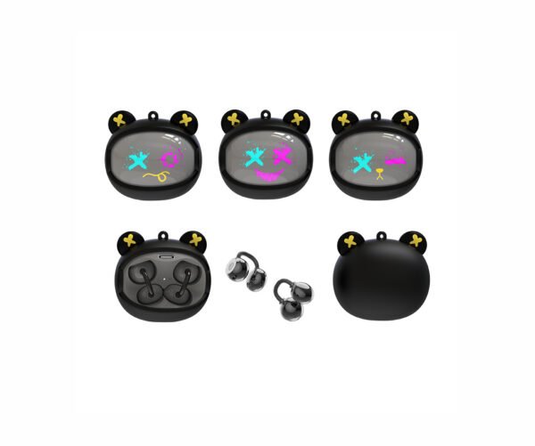 ClipPals Cute Ear Clip Bluetooth Earbuds — Open-Ear TWS Headphones with Flip-Face Fidget Case, 12mm Stereo, 150H Standby, Type-C, for Running & Small Ears