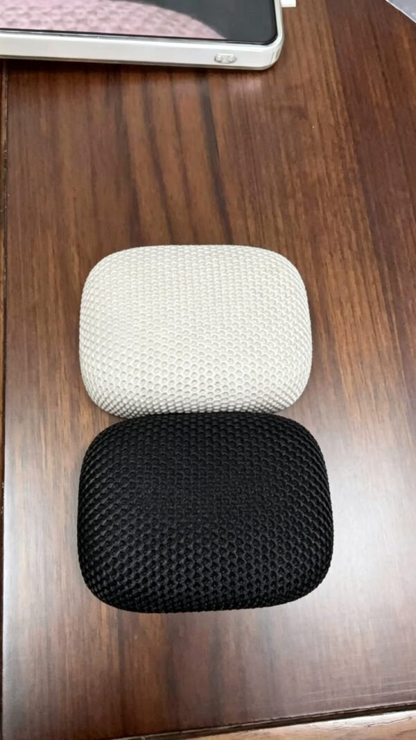 SoundPebble Portable Bluetooth Speaker — Compact Fabric Mesh Wireless Speaker with Cute Pebble Design, Mini Speaker for Home, Desk & Outdoor, Includes Stylish Carry Pouch